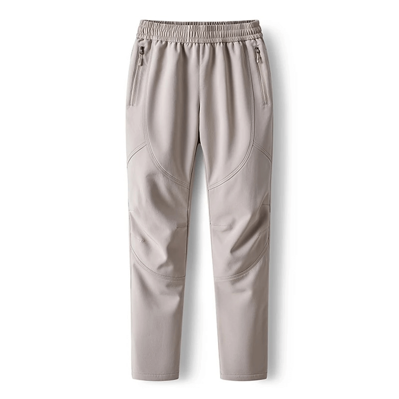 Elastic waist outdoor trekking pants SF2007, polyester and spandex blend, thermal insulation, waterproof, windproof, for camping hiking.